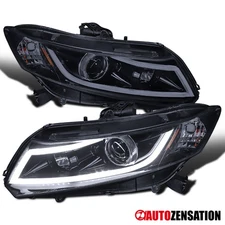 Fit 2012-2015 Honda Civic Black Smoke LED Bar Projector Headlights Lamps 12-15