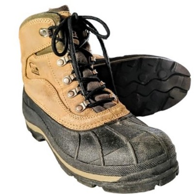 Sorel Cold Mountain Winter Duck Boots Mens 8.5 Tan Black Waterproof Insulated