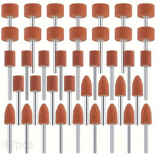 42 St&uuml;ck Korund Schleifstifte mit 3 mm Schaft, Schleifk&ouml;pfe Set f&uuml;r Rotationswer