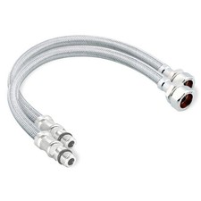 PACK OF 2 - Pair of 15mm x 12mm x 300mm Monoblock Mixer Tap Hose - Get Next Day
