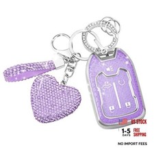 Key Fob Cover for Chevy GMC Acadia Silverado 5 Buttons 5-silver Purple