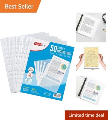 Top-Loading 8.5x11'' Document Protectors - Crystal Clear 50 Sheets for Binders
