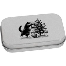 'Cat Wrecking Christmas Tree' Metal Hinged Tin / Storage Box (TT051170)