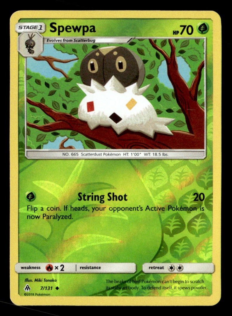 Spewpa Uncommon Reverse Holo SM - Forbidden Light 7/131 LP Pokémon TCG