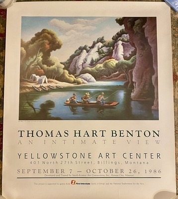 Thomas Hart Benton Exhibition 1986 Poster Yellowstone Art Center Near Mint