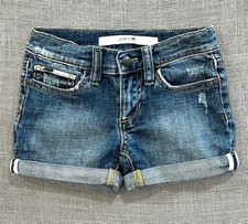 Joe's Kids Elizabet Mid Rise Distressed Shorts Blue Denim Size 6 years