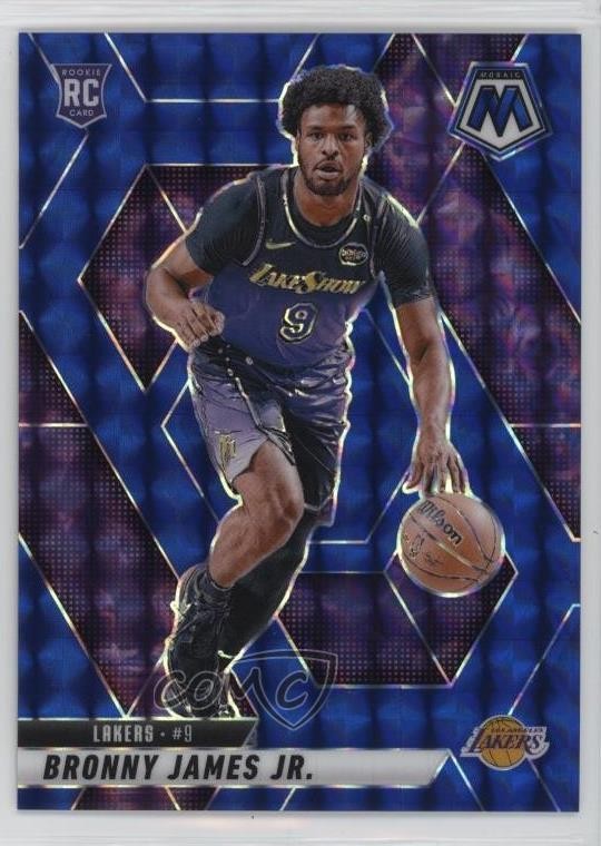 2024 Panini Mosaic Rookies Blue Prizm /199 Bronny James Jr #214 Rookie RC 19l7