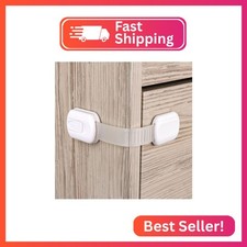 4-Pack Cabinet Locks Baby Proofing - Childproof Locks for Cabinets, Drawers, Cup