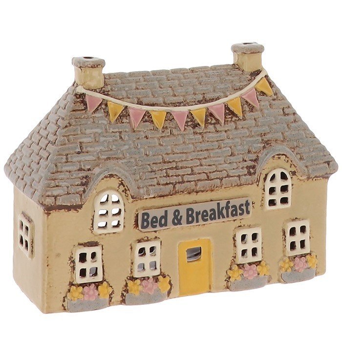 Village Pottery Ceramic Bed and Breakfast House Tea Light Holder 360113