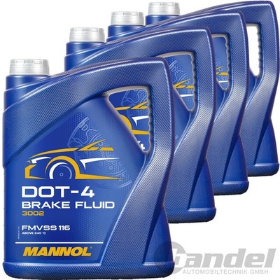 4x5L MANNOL DOT4 BREMSFLÜSSIGKEIT BRAKE FLUID KUPPLUNGSFLÜSSIGKEIT SYNTHETISCH