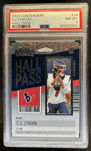 2023 Contenders C.J. Stroud Hall Pass RC #24 Texans PSA 8 Rookie