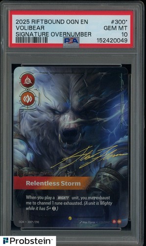 2025 Riftbound OGN EN Signature Overnumber #300* Volibear PSA 10 GEM MINT