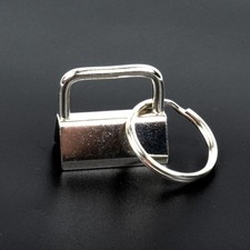 1" Key Fob Hardware with 3/4" Key Ring, Nickel Plated Hardware, 10 Pack