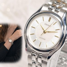 SEIKO EXCELINE 4J41-0030 Mother-Of-Pearl Finish Working 125