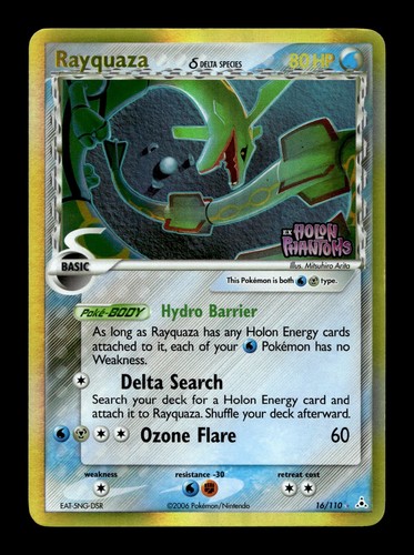 Rayquaza - 016/110 (Delta EX Holon Phantoms #16 (2006) Reverse Holo LP Pokemon