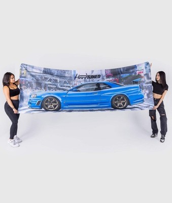 Giant Skyline R34 GTR Garage Flag Bayside Blue