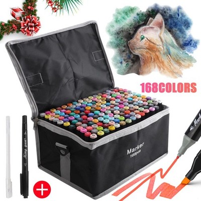 Textmarker Dual Tip Permanent Sketch Marker Set 168 Farben für Künstler Kinder