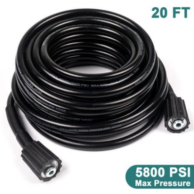 #ad 20ft 5800PSI High Pressure Washer Hose M22 14mm Power Washer Extension Hose $13.55