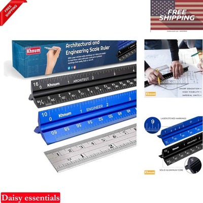 12-Inch Aluminum Engineering Scale Ruler Set for Architects & Civil Engineers