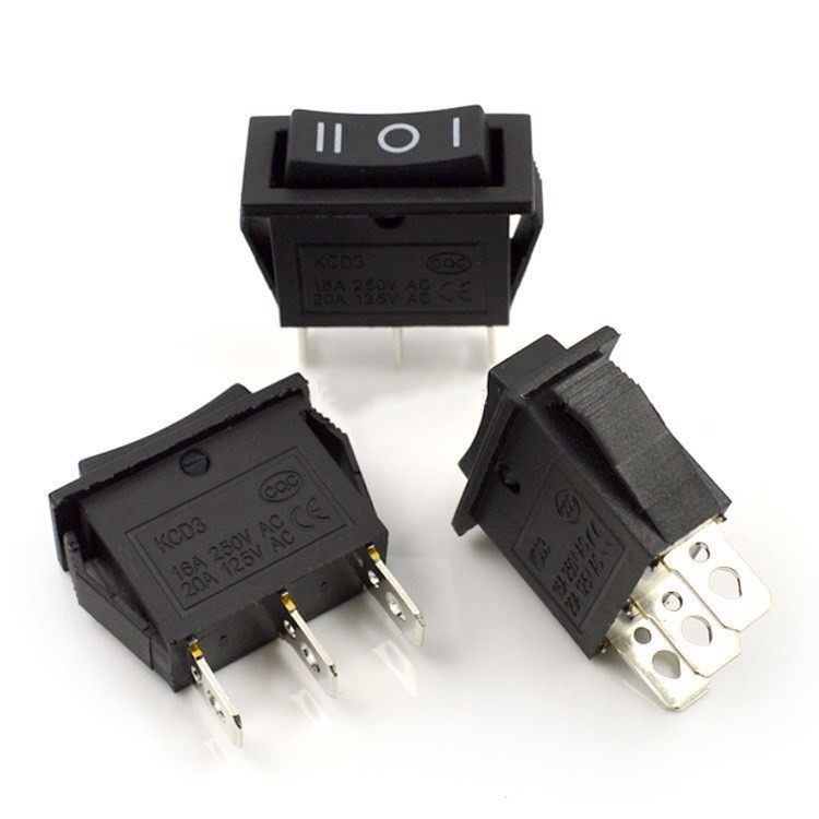 5Pcs KCD3 Series Rocker Switch 3 Position 3 Terminal On-Off-On 20A 125V 16A 250V