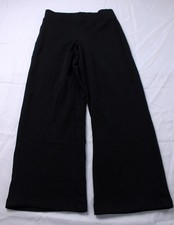 Lands' End Women's High Rise Fleece Line Straight Leg Sweatpant EJ3 Black Medium