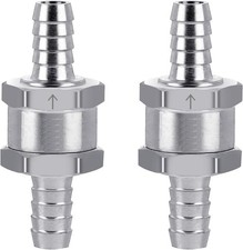 3/8" Fuel Check Valve, 2PCS Aluminum Alloy 3.94 x 5.91 x 0.91 inches, Silver 
