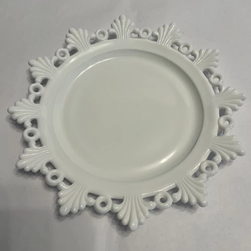 Westmoreland Milk Glass Ring & Pedal Salad Plates