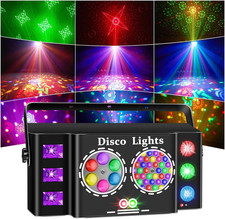 6-In-1 DJ Party Lights, Professional DMX512 Stage Lighting with 60 Pattern Effe