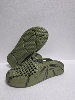 New [MALBON X LUSSO] Scenario Slide Malbon Bamboo Militia Green Oynx Mens Size 8