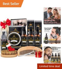 Luxurious Beard Care Set with Oils, Wash, Balm  Tools - Perfect Gift for Him