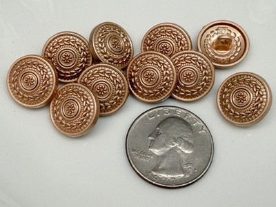 10PC Rose Gold Leaf Wheat Shank Metal Buttons Crafts Sewing 15mm 5/8''