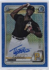 2020 Bowman Chrome HTA Choice Blue Mojo Refractor 72/150 Tahnaj Thomas Auto 2a9