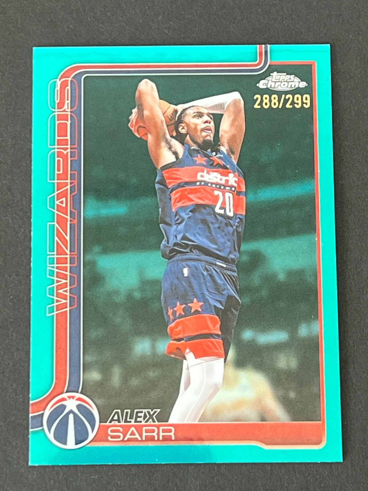 Alex Sarr 2025-26 Topps Chrome Update Teal Refractor #ed 288/299