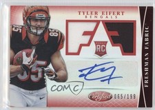 2013 Certified Freshman Fabric Mirror Red Signatures /199 Tyler Eifert Auto 0a6
