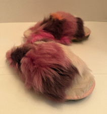 UGG Disco Slide Women s Pink Purple White Colorblock Fur Slide Slippers US 7