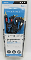 Vivanco Cinch Verbindung, Stereo, 2X Cinch Stecker Auf 2X Cinch 1,5M 461268
