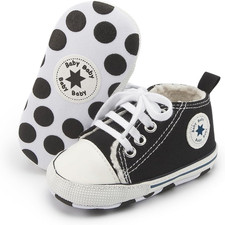 KIDSUN Unisex Baby Boys Girls High Top Sneaker Soft Anti-Slip Sole Newborn Infan