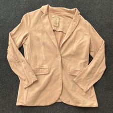 Philosophy Blazer Womens Small Pink Wood Rose Knit One Button Stretch Jacket