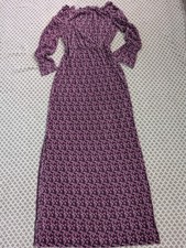 ASOS Floral Plisse Maxi Dress Pink Purple Off Shoulder Side Split Size 10/12