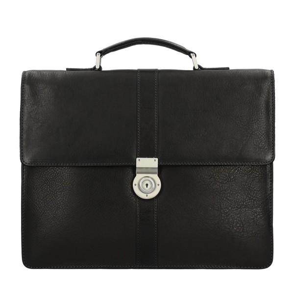 Leonhard Heyden Bergamo Aktentasche Leder 38Cm Laptopfach #LHD-906852 (Schwarz)-image