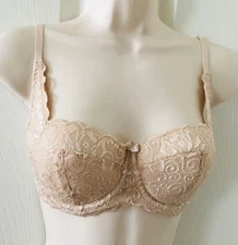 Fugue ~ Beige ~ Lacy Plush Contour Bra ~ Underwire ~ 34B ~ NWT