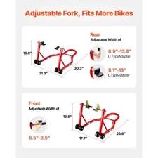 VEVOR Motorcycle Stand Lift, 850lbs Capacity Front Rear Combo Stand Lift, Front