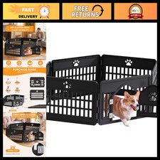 Pet Playpen 24 Inch Plastic Dog Fence - Indoor 6 Panel Pet Enclosure, Safety Gat