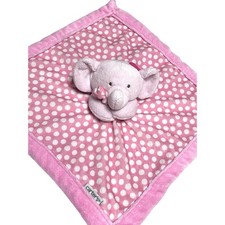 Carter's Pink Elephant White Polka Dot Baby Plush Blanket Lovey 2017