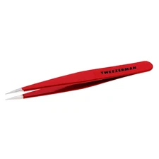 Tweezerman Point Tweezer - Stainless Steel, Eyebrow & Ingrown Hair Removal, Red