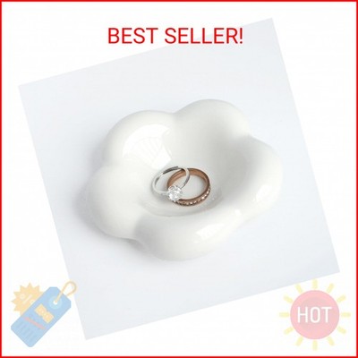 Ardax White Cloud Shape Ring Dish Jewelry Tray Organizer, Ceramic Accent Tray fo