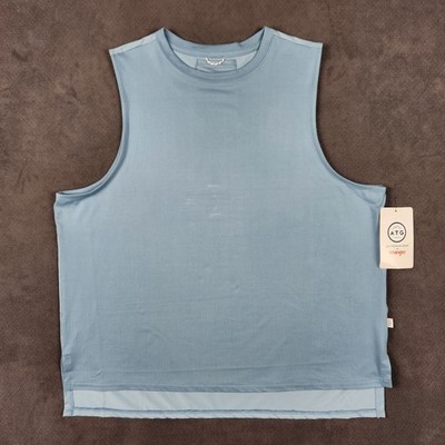 Wrangler ATG Tank Top Womens Large Blue Relaxed Performance Wicking Hiking Yoga