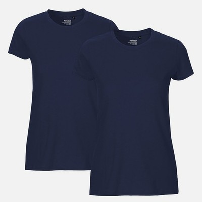 Doppelpack Neutral  Ladies Fit T-Shirt - Bio-Baumwolle Navy Gr. XS Oberteil 