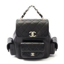 Chanel Matelasse Leather Backpack Women Black One Size 519950
