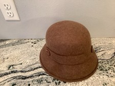 Vintage NOS Scala Packable Wool Hat Tan Boho Travel Traveler Bucket